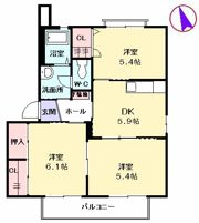 バリュージュ会下 B棟の間取り画像