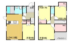 西庄戸建の間取り画像
