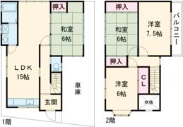 天理市遠田町戸建の間取り画像