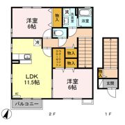 ローズコート A/Bの間取り画像
