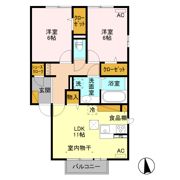 アフィシオン北代田の間取り画像