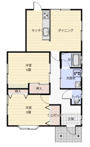 上之戸建賃貸住宅（平屋）の間取り画像