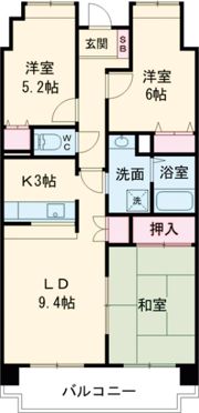 シャルマンフジエスト岸和田の間取り画像