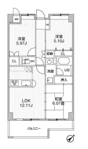 コスモリード本厚木の間取り画像