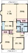 ルミエール緑岡 Bの間取り画像