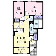 フォルトゥーナ道明寺Bの間取り画像