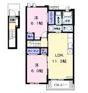 メゾン・ド・ソレーユⅡAの間取り画像