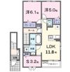 メゾングレーヌ東觜崎駅前Aの間取り画像
