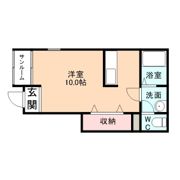 ワンルームマンションカナディアンの間取り画像