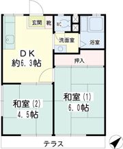 ハタハイツの間取り画像