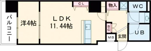 サンクラッソ三ノ宮加納町の間取り画像