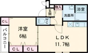 フジパレス諏訪ノ森Ⅱ番館の間取り画像