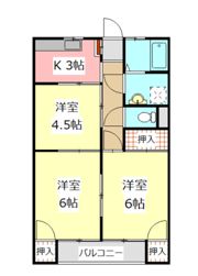 鶴城ハイツの間取り画像