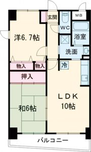 七道駅前マンションの間取り画像
