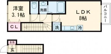 LINK STAGEあすと長町Bの間取り画像