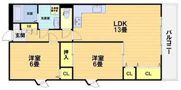 サンホーハイツの間取り画像