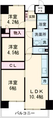 ライオンズマンション姫路船場南の間取り画像