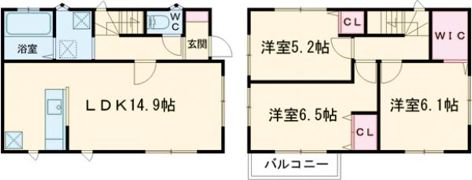 あきる野市平沢戸建の間取り画像