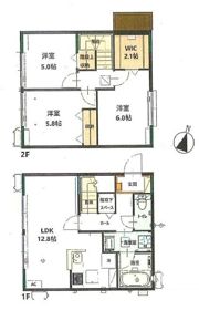 上安松戸建貸家 B棟の間取り画像