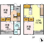 chez bonheur C/Dの間取り画像