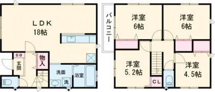 福生市志茂戸建の間取り画像