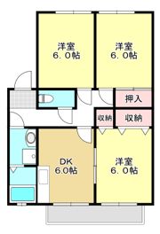 メルベーユ岩之谷 B棟の間取り画像