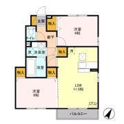 メゾンソレイユ Bの間取り画像