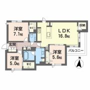 エクラージュ山手町の間取り画像
