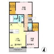 レフィナード Bの間取り画像