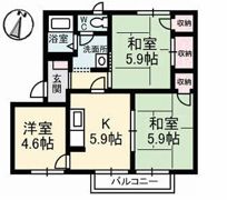 フレグランス福島 A棟の間取り画像