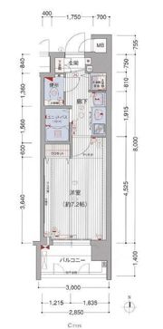 プレサンス京都四条烏丸クロスの間取り画像
