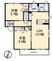 プリムヴェール B棟の間取り画像