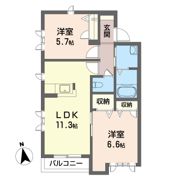 ウィスタリア Bの間取り画像