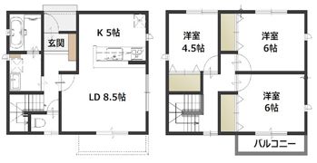 ラフィーネ西阿知Ⅲの間取り画像