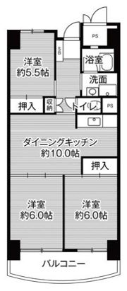 ビレッジハウス香椎浜タワー1号棟の間取り画像
