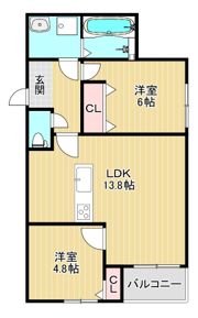 リアノーラ平野WESTの間取り画像