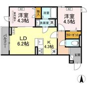 グラナーデ扇Ⅰ Dの間取り画像