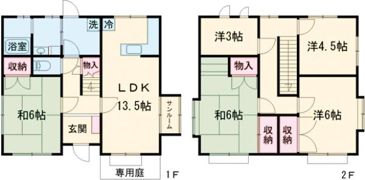 金山新東貸家の間取り画像