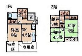昭島市松原町貸家の間取り画像