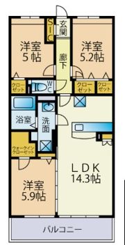 (仮称)プレア次郎丸 B棟の間取り画像