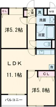 Soleil本厚木（ソレイユホンアツギ）の間取り画像