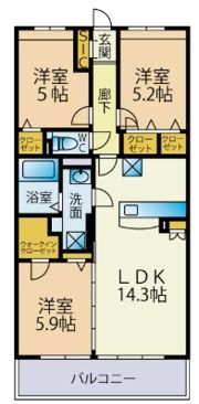 (仮称)プレア次郎丸 C棟の間取り画像