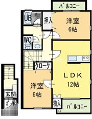 ハーブメゾン多田Bの間取り画像