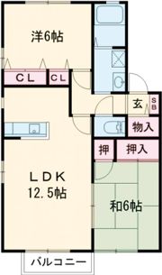 エスポワール鈴鹿Aの間取り画像