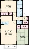エスポワール鈴鹿Bの間取り画像