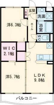 サニーサイドアップ弐番館の間取り画像