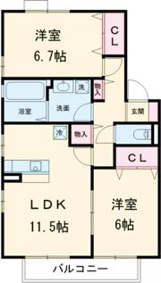 リビングタウン祝園 A棟の間取り画像