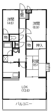 リヴェールセントラルハイツの間取り画像