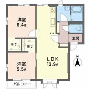 フレグランスK2 Aの間取り画像
