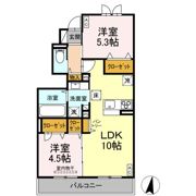 トリシア中條 Bの間取り画像